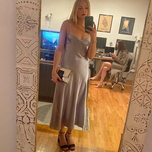 Silver slip dress